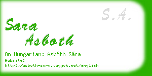 sara asboth business card